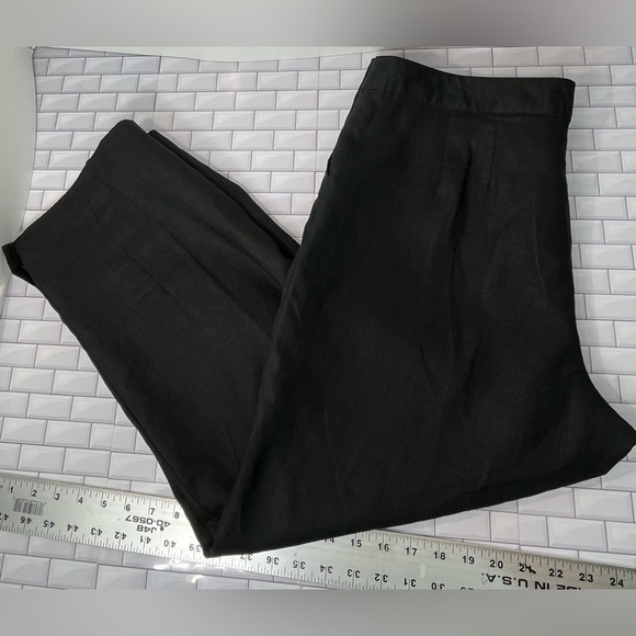 Carole Little VTG Pants Womens 14 Cropped Wide Leg Linen Beachy Coastal Resort - Picture 8 of 12